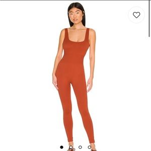 WeWoreWhat Rib Jumpsuit in Rust